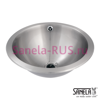 Нержавеющая круглая встраиваемая раковина 420мм SLUN 34 арт: 93340 Sanela Чехия (фото, схема)