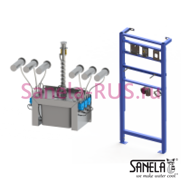 Комплект SLZN 83ER3 (3 дозатора, бачок 6л, рама)