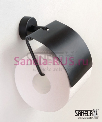 Нержавеющий держатель туалетной бумаги, черная матовая поверхность SLZN 09N арт: 95091 Sanela Чехия (фото, схема)