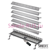 Нержавеющий водоотводящий желоб к стене, 950мм SLKN 07A(X) - SLKN 07F(X)